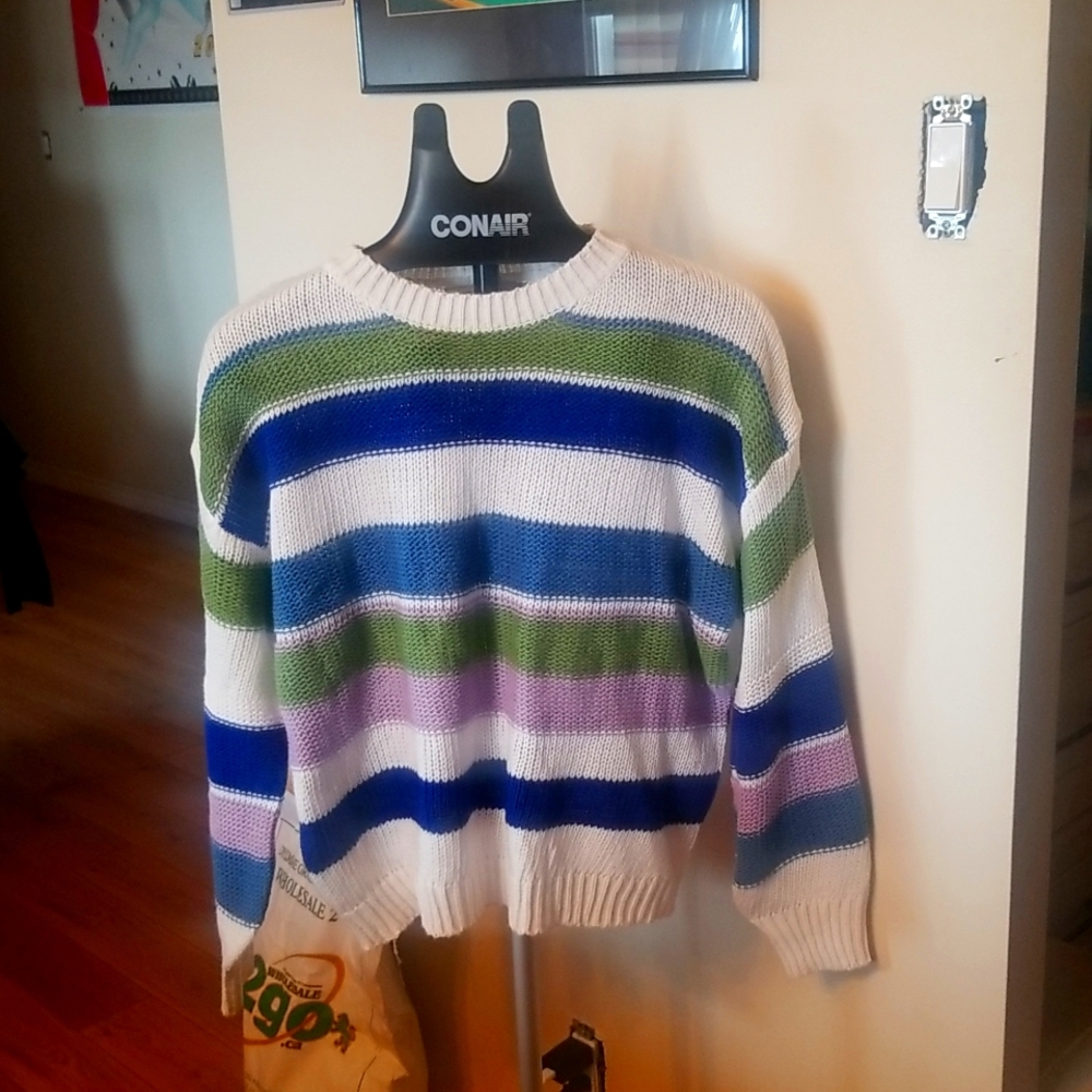 Miss Look Striped Sweater 5X fits like 2X
